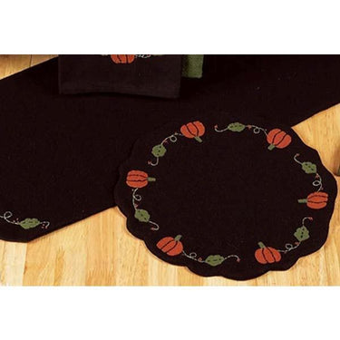 Pumpkins And Vines Black Candle Mat Set Of Two CMAR0066 - The Fox Decor